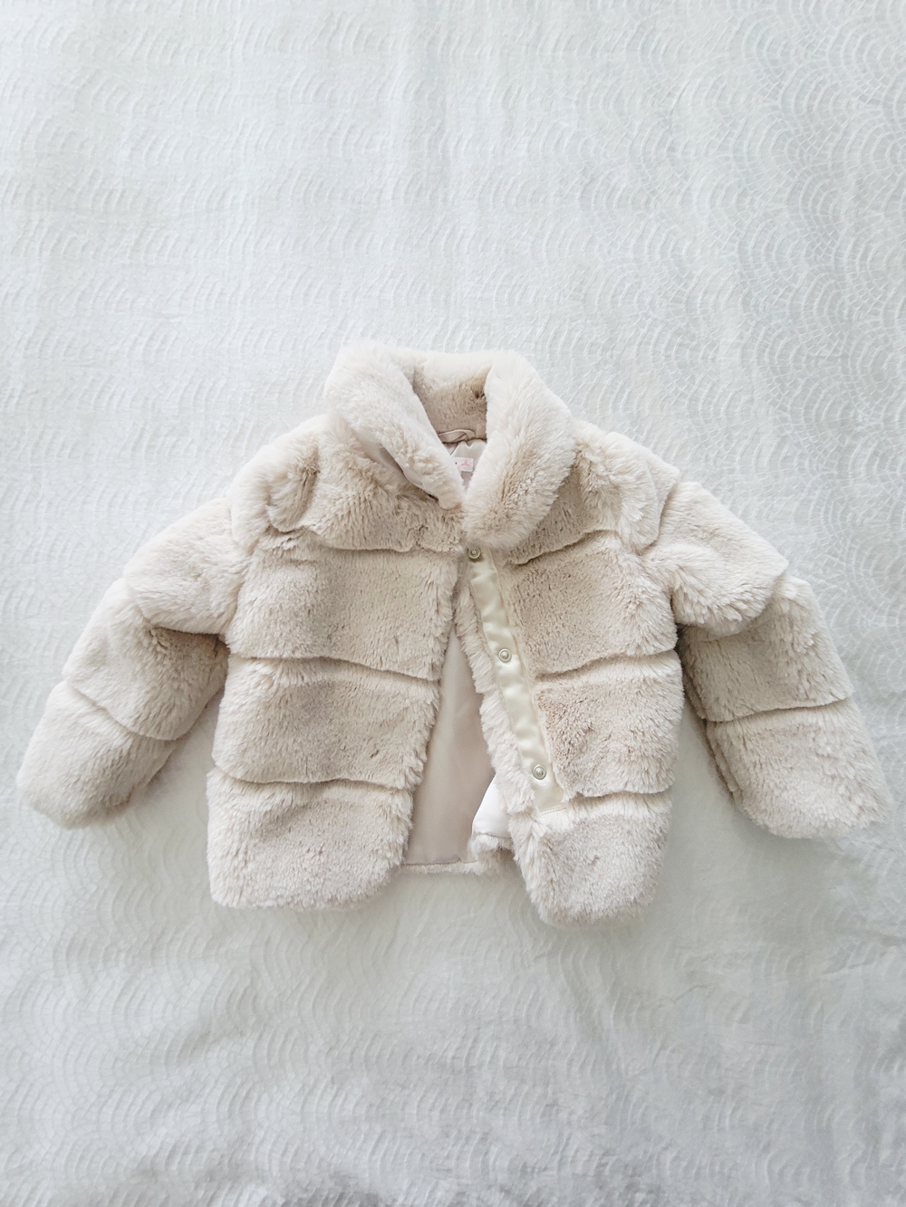 Joe Fresh Cream Faux Fur Pea Coat for Kids - Size 2T - Picture 1 of 10